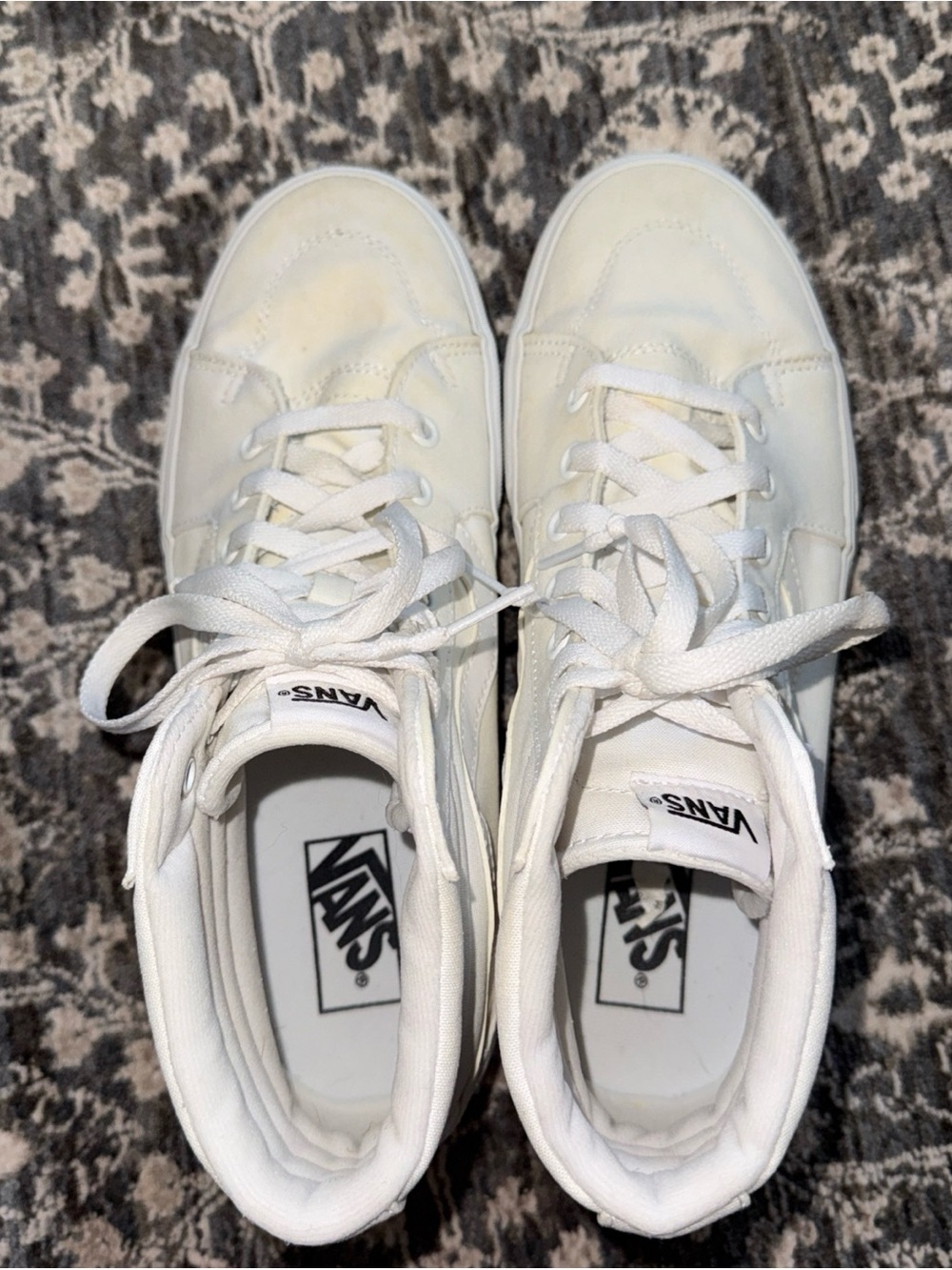 Vans White High-Top Lace-Up Sneakers - Picture 9 of 12